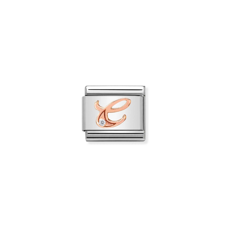 Nomination CZ Letter C 9ct Gold and Stainless Steel Composable Charm