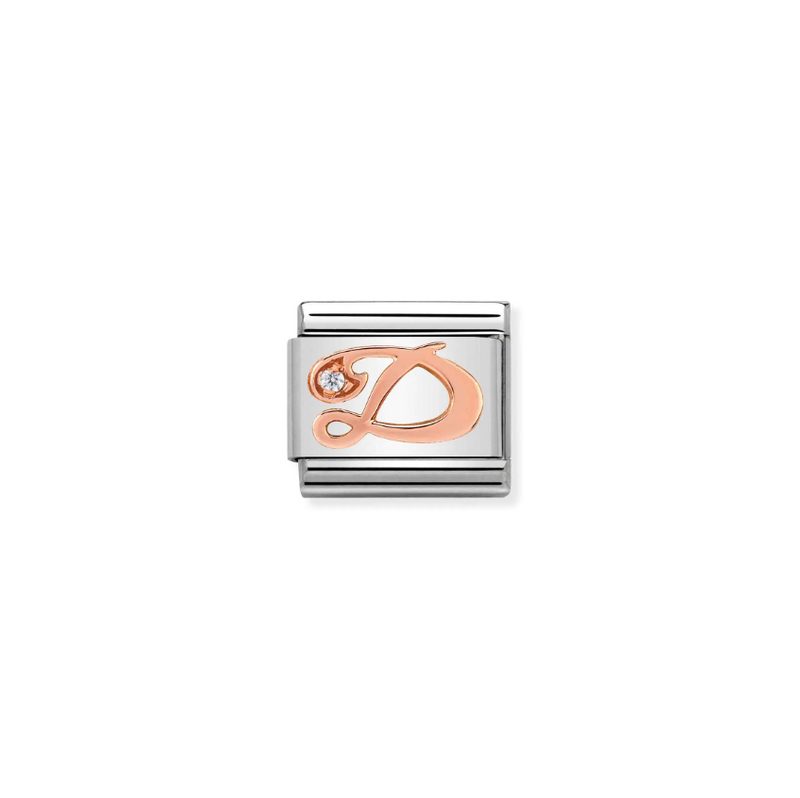 Nomination CZ Letter D 9ct Gold and Stainless Steel Composable Charm