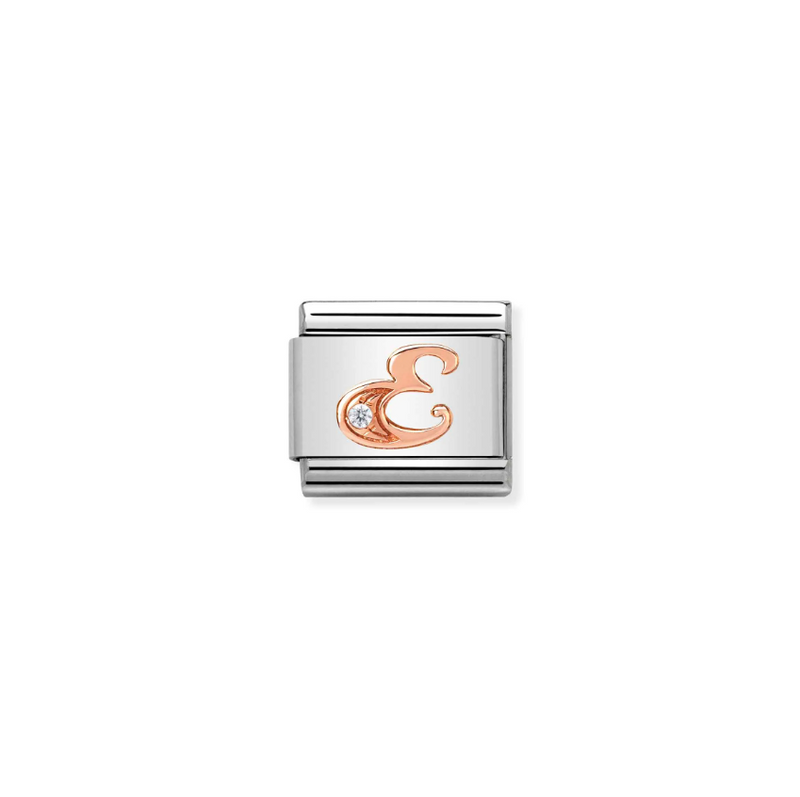 Nomination CZ Letter E 9ct Gold and Stainless Steel Composable Charm