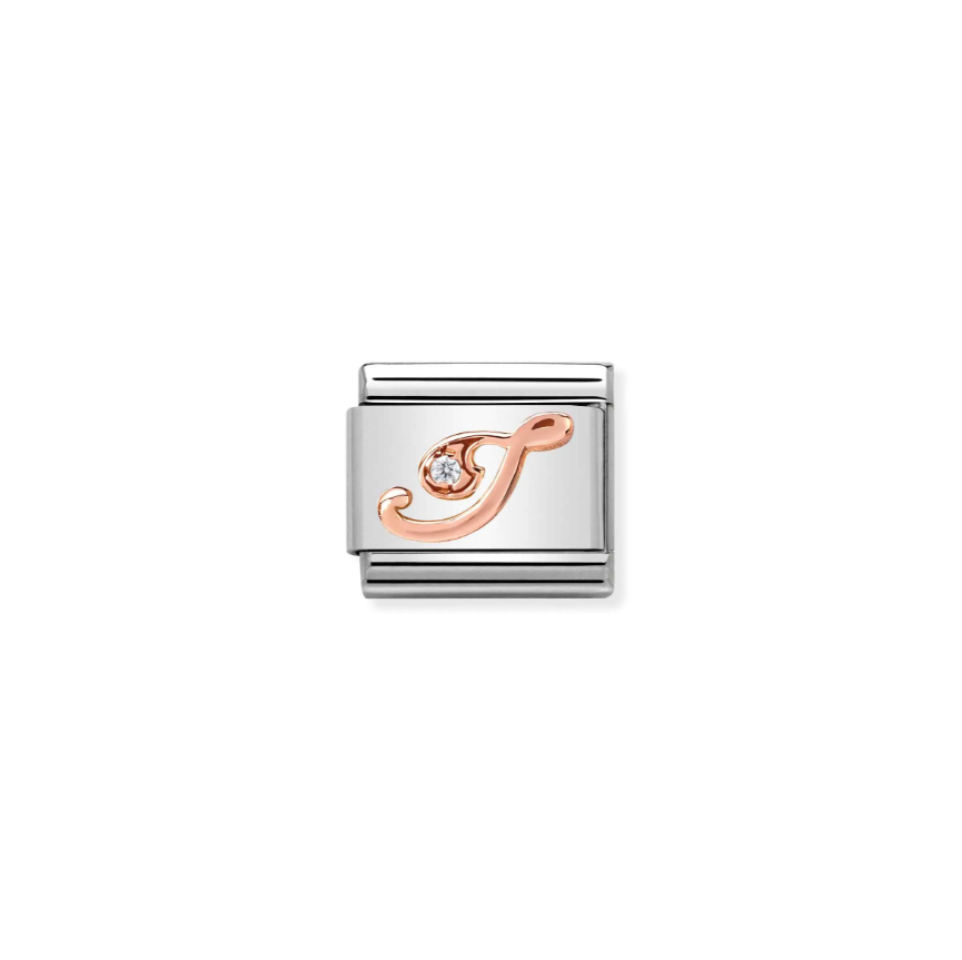 Nomination CZ Letter I 9ct Gold and Stainless Steel Composable Charm