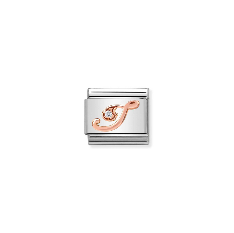 Nomination CZ Letter I 9ct Gold and Stainless Steel Composable Charm