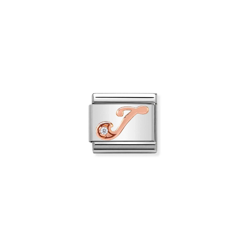 Nomination CZ Letter J 9ct Gold and Stainless Steel Composable Charm