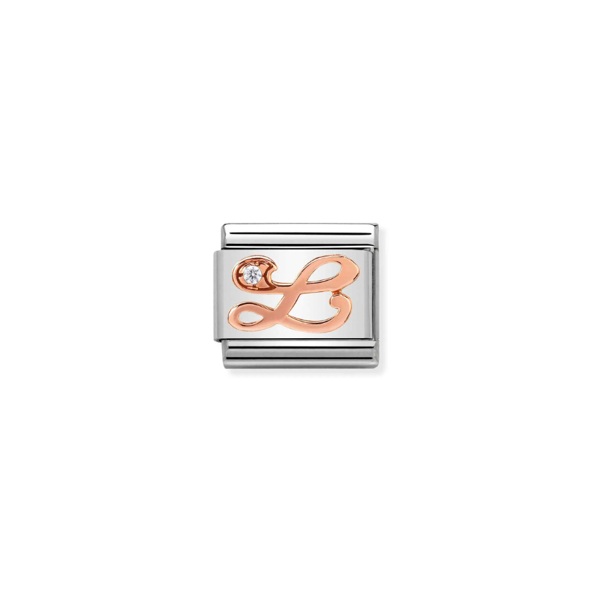 Nomination CZ Letter L 9ct Gold and Stainless Steel Composable Charm