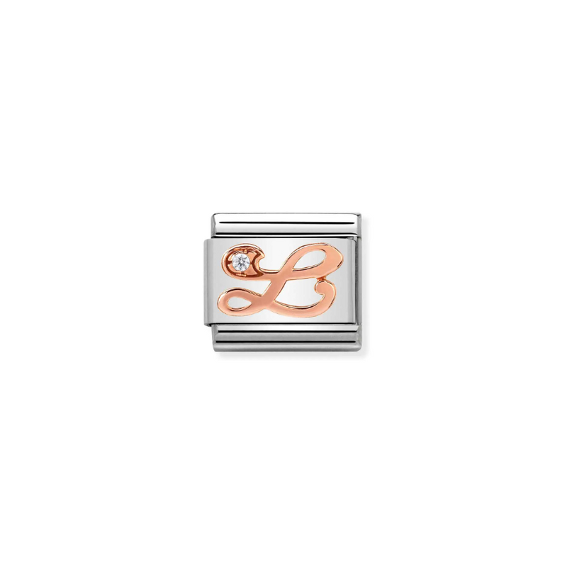 Nomination CZ Letter L 9ct Gold and Stainless Steel Composable Charm