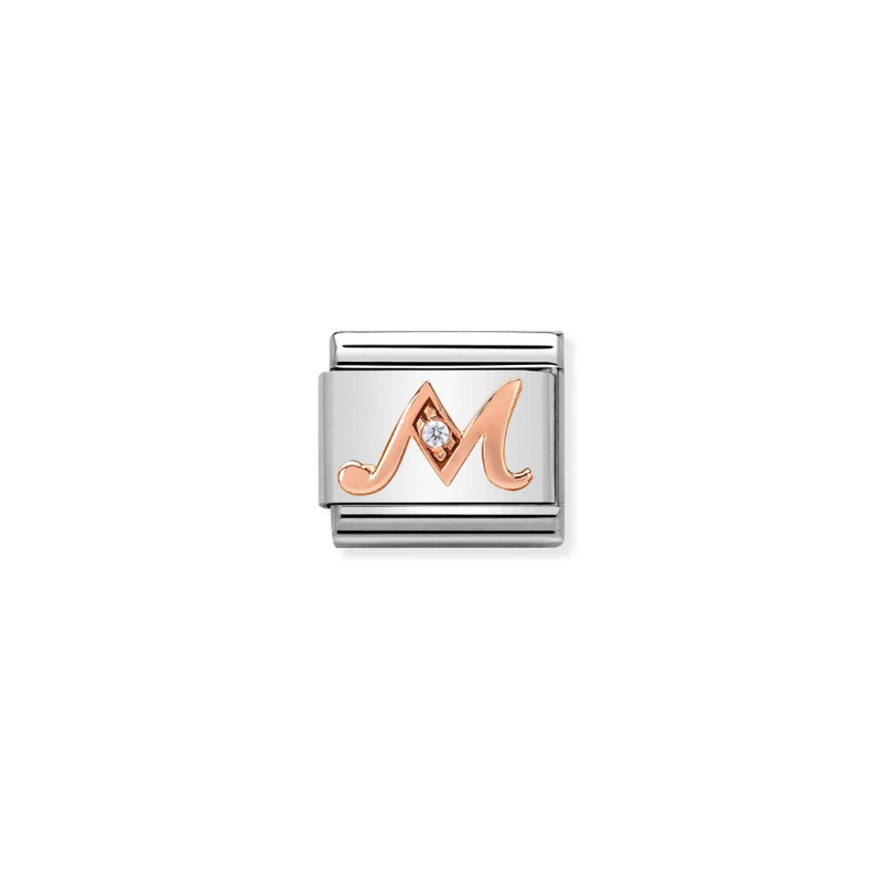 Nomination CZ Letter M 9ct Gold and Stainless Steel Composable Charm
