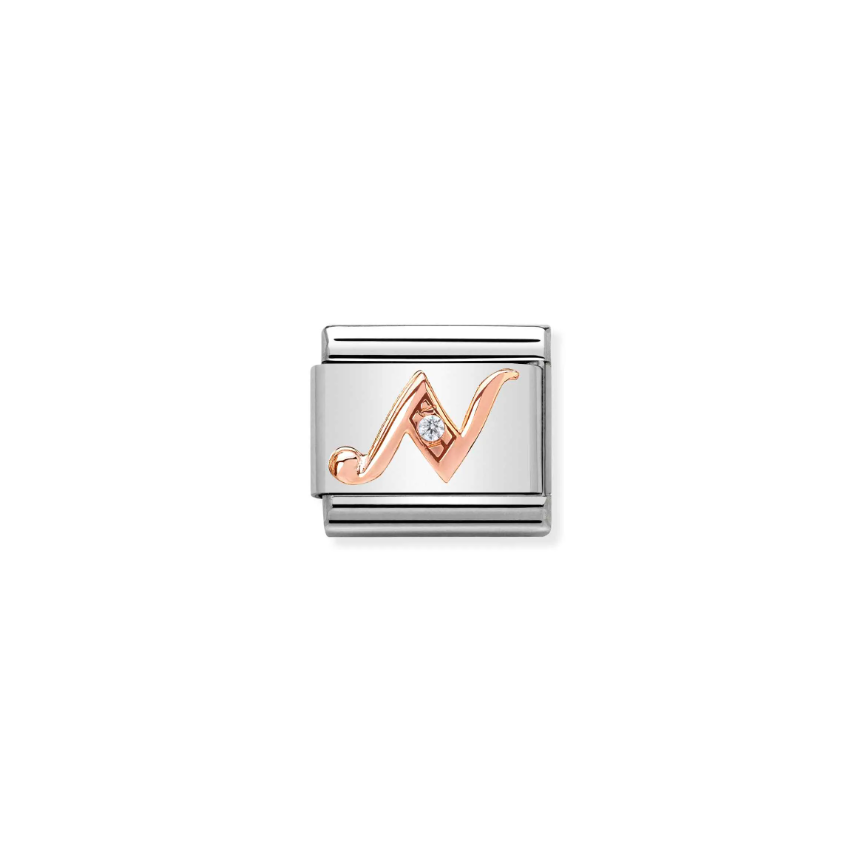Nomination CZ Letter N 9ct Gold and Stainless Steel Composable Charm
