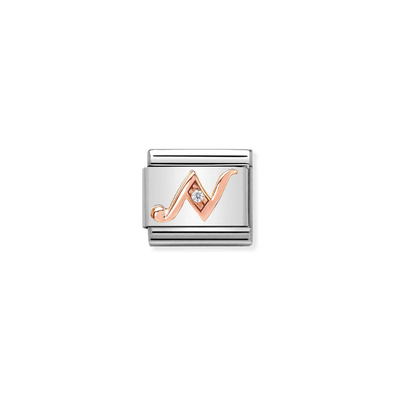 Nomination CZ Letter N 9ct Gold and Stainless Steel Composable Charm