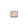 Nomination CZ Letter R 9ct Gold and Stainless Steel Composable Charm