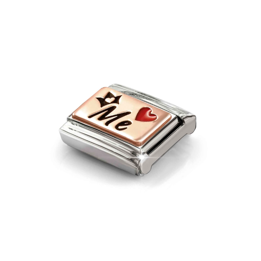 Nomination Me Heart Crown 9ct Gold and Stainless Steel Composable Charm