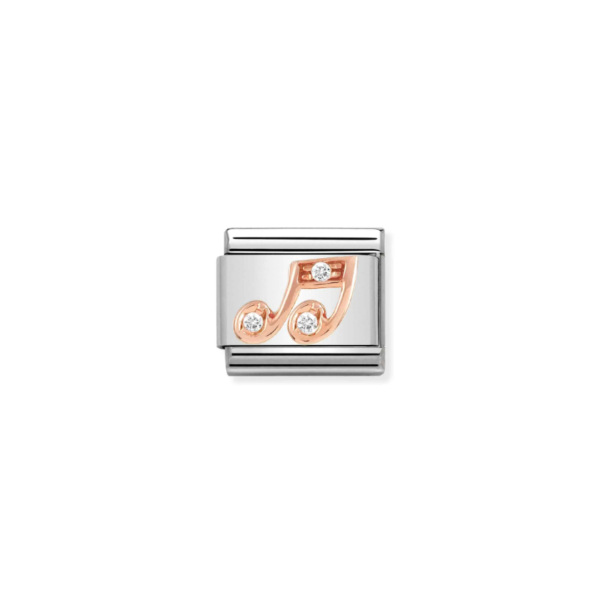 Nomination CZ Music Note 9ct Gold and Stainless Steel Composable Charm