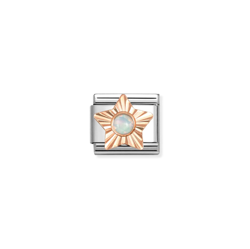 Nomination White Opal Star 9ct Gold and Stainless Steel Composable Charm