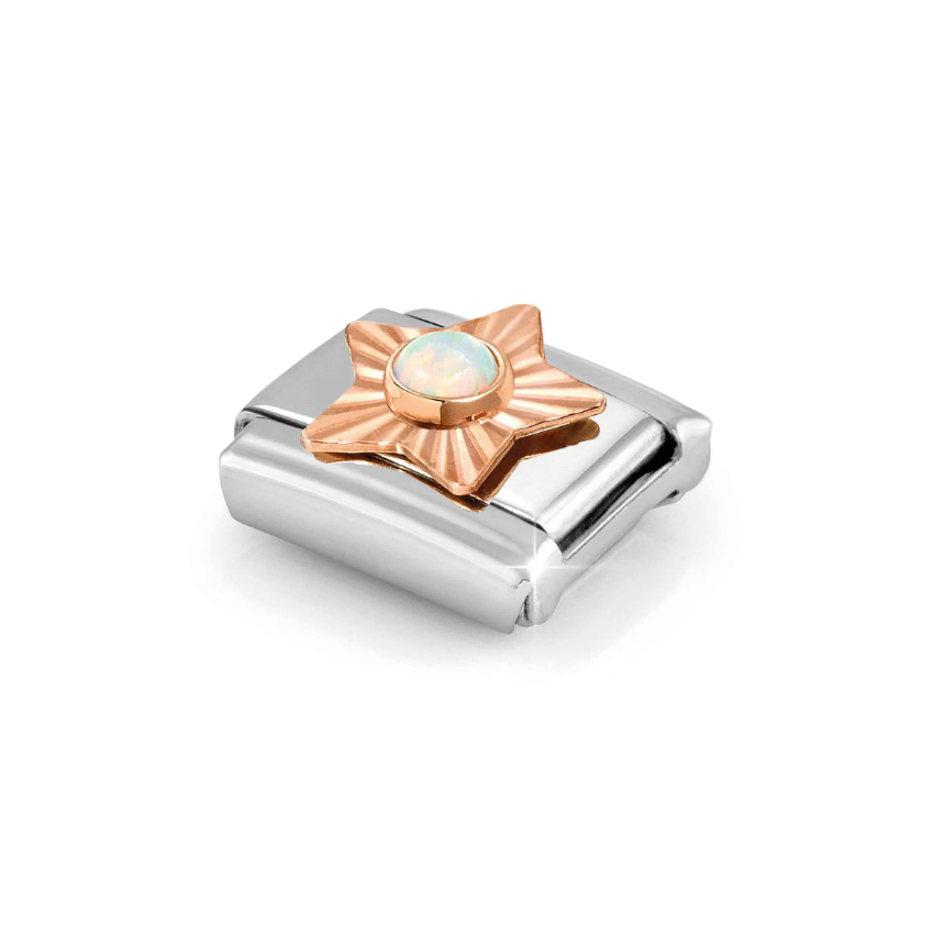 Nomination White Opal Star 9ct Gold and Stainless Steel Composable Charm