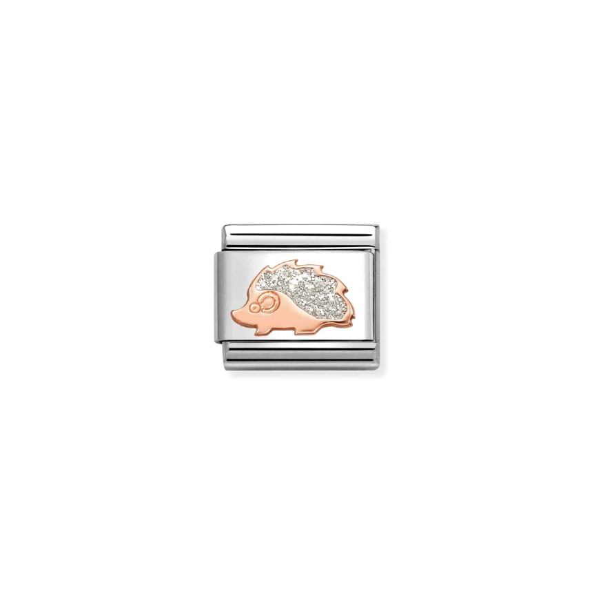 Nomination Silver Glitter Hedgehog 9ct Gold and Stainless Steel Composable Charm