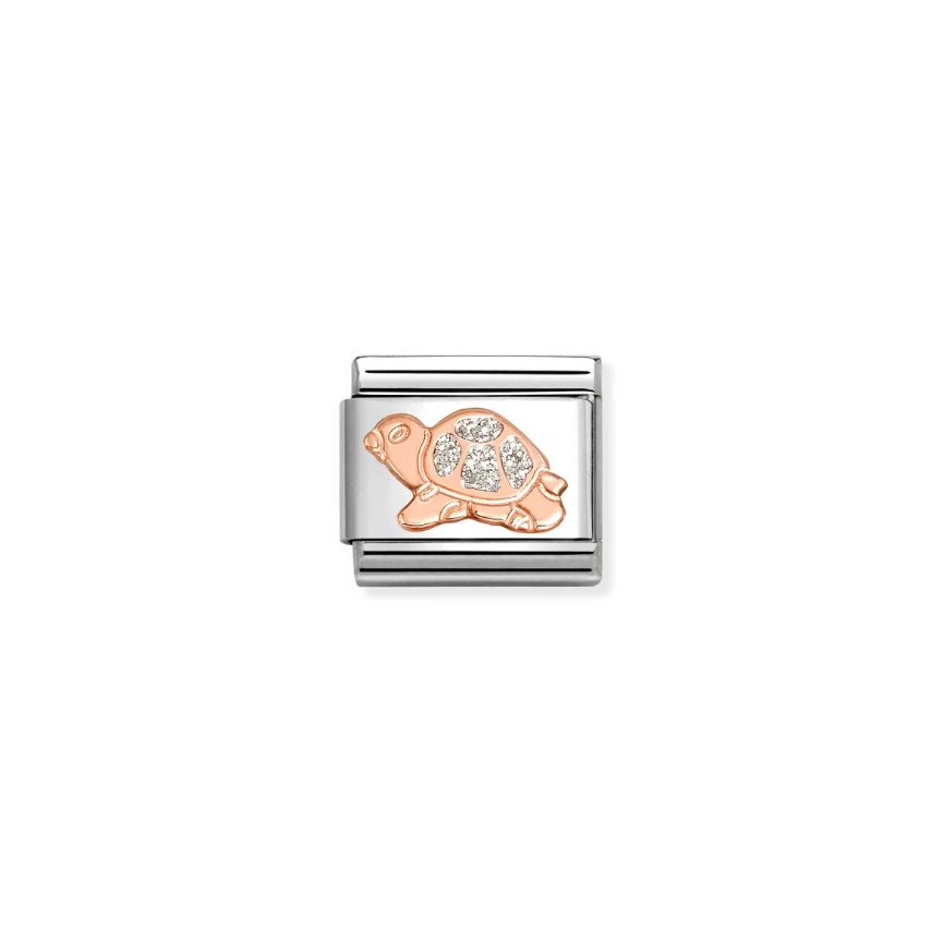 Nomination Silver Glitter Turtle 9ct Gold and Stainless Steel Composable Charm