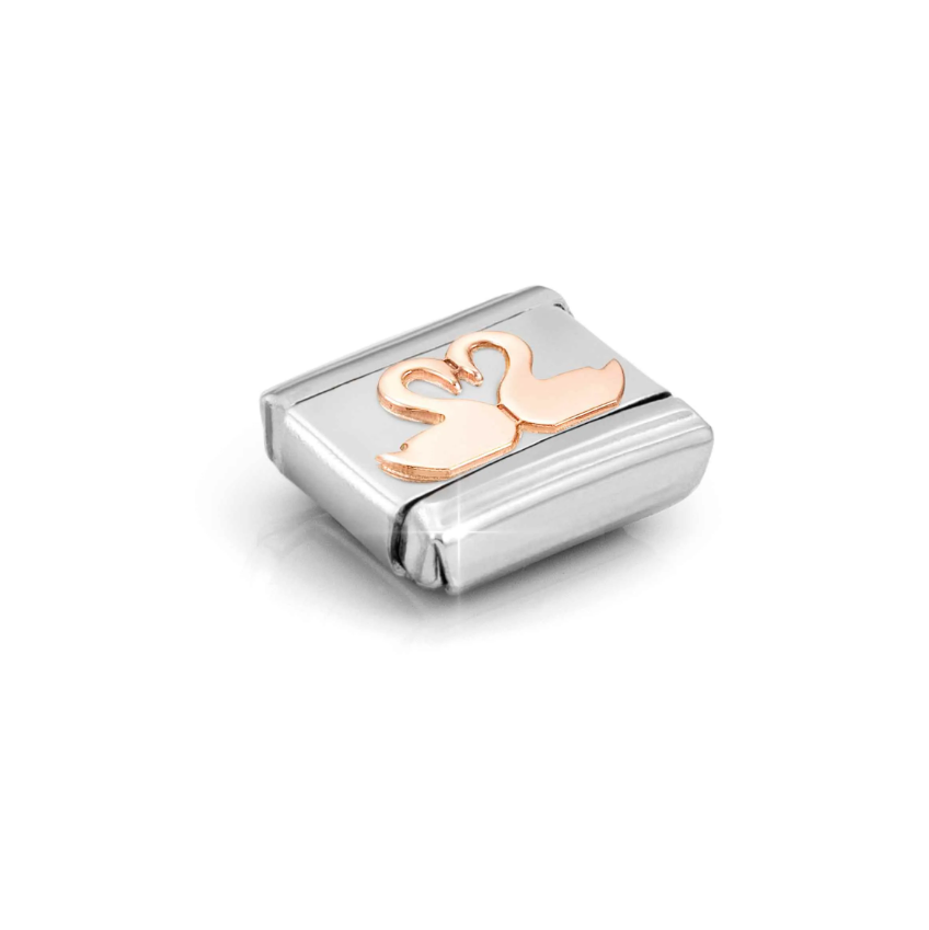 Nomination Swans 9ct Gold and Stainless Steel Composable Charm