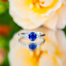 18ct White Gold 0.95ct Sapphire and Diamond Trilogy Ring