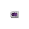 Nomination Amethyst Oval Sterling Silver and Stainless Steel Composable Charm