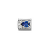 Nomination Blue CZ Drop Sterling Silver and Stainless Steel Composable Charm