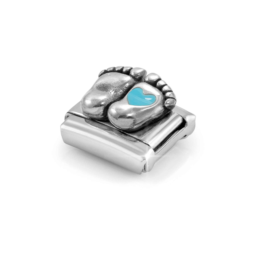 Nomination Light Blue Feet Sterling Silver and Stainless Steel Composable Charm