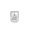 Nomination Engraved 'Cat Lover' Sterling Silver and Stainless Steel Composable Charm