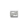 Nomination White CZ Bone Sterling Silver and Stainless Steel Composable Charm