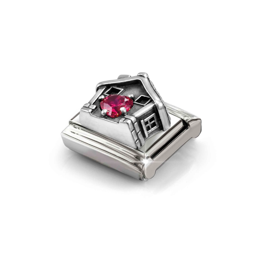 Nomination Red Heart House Sterling Silver and Stainless Steel Composable Charm