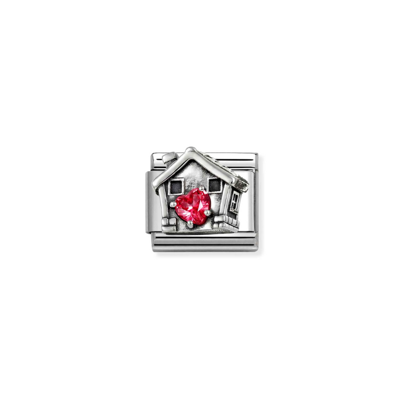 Nomination Red Heart House Sterling Silver and Stainless Steel Composable Charm