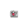 Nomination Red Heart House Sterling Silver and Stainless Steel Composable Charm