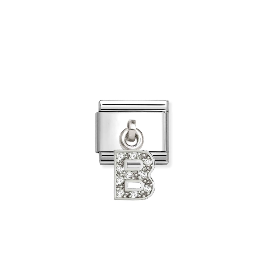 Nomination Letter B Pendant Sterling Silver and Stainless Steel Composable Charm