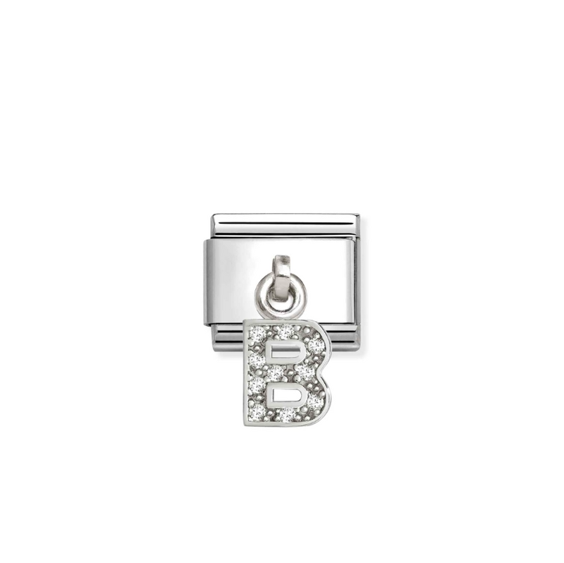 Nomination Letter B Pendant Sterling Silver and Stainless Steel Composable Charm