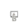 Nomination Letter B Pendant Sterling Silver and Stainless Steel Composable Charm