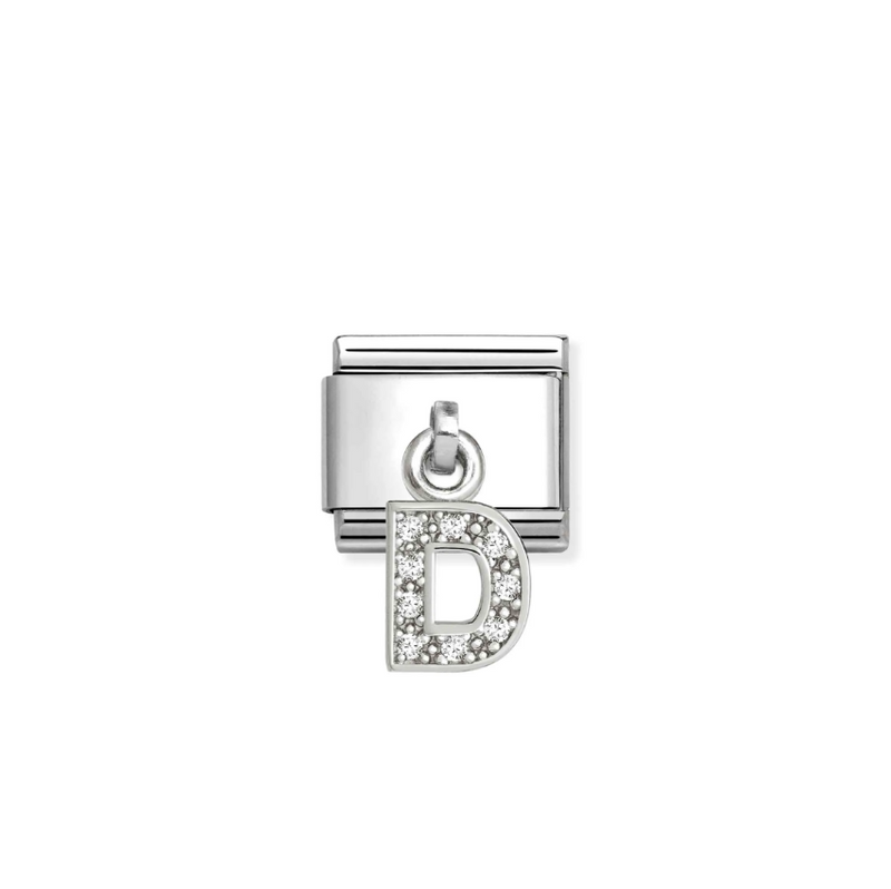 Nomination Letter D Pendant Sterling Silver and Stainless Steel Composable Charm