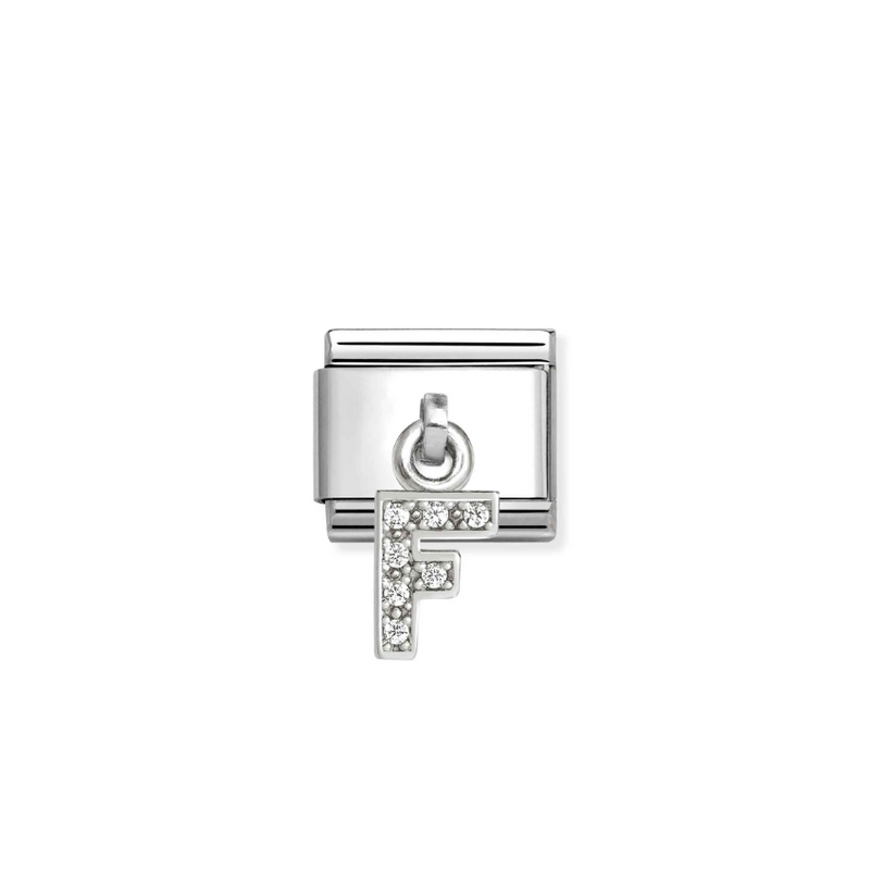 Nomination Letter F Pendant Sterling Silver and Stainless Steel Composable Charm