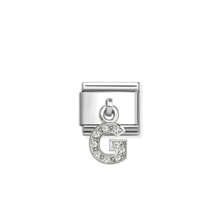 Nomination Letter G Pendant Sterling Silver and Stainless Steel Composable Charm