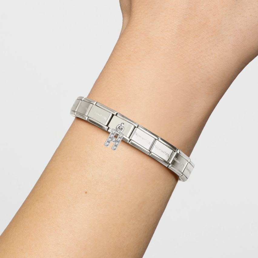 Nomination Letter H Pendant Sterling Silver and Stainless Steel Composable Charm