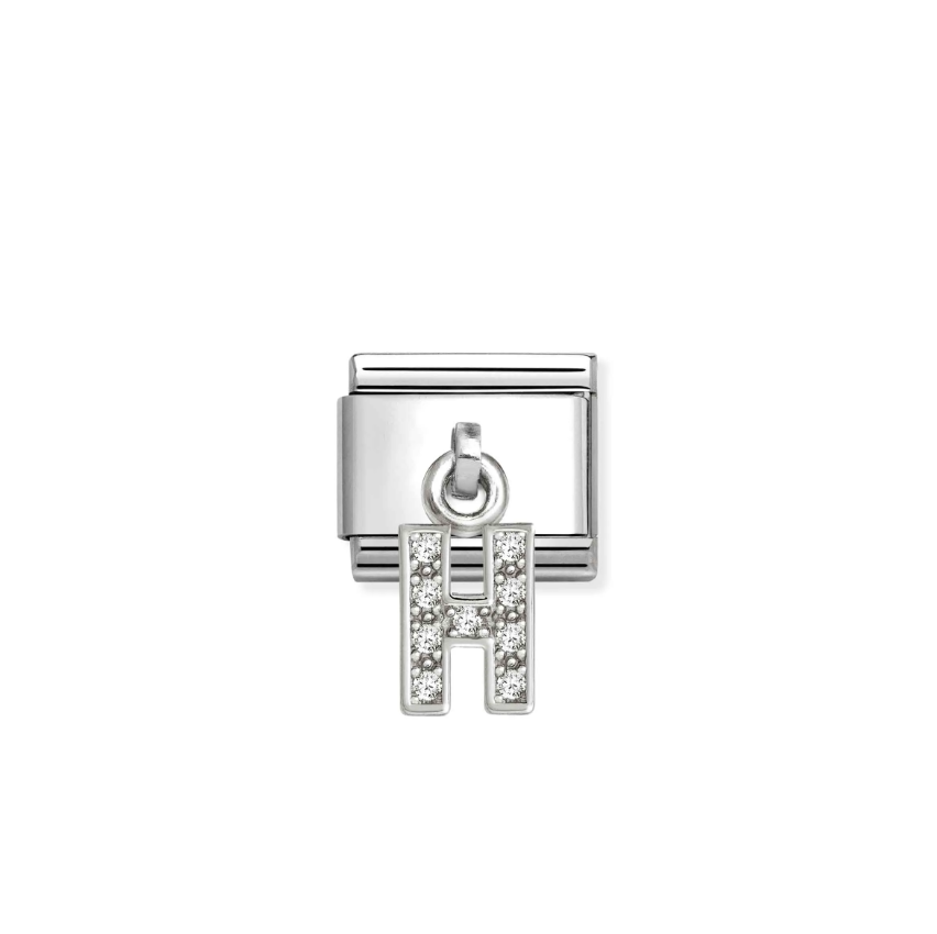 Nomination Letter H Pendant Sterling Silver and Stainless Steel Composable Charm