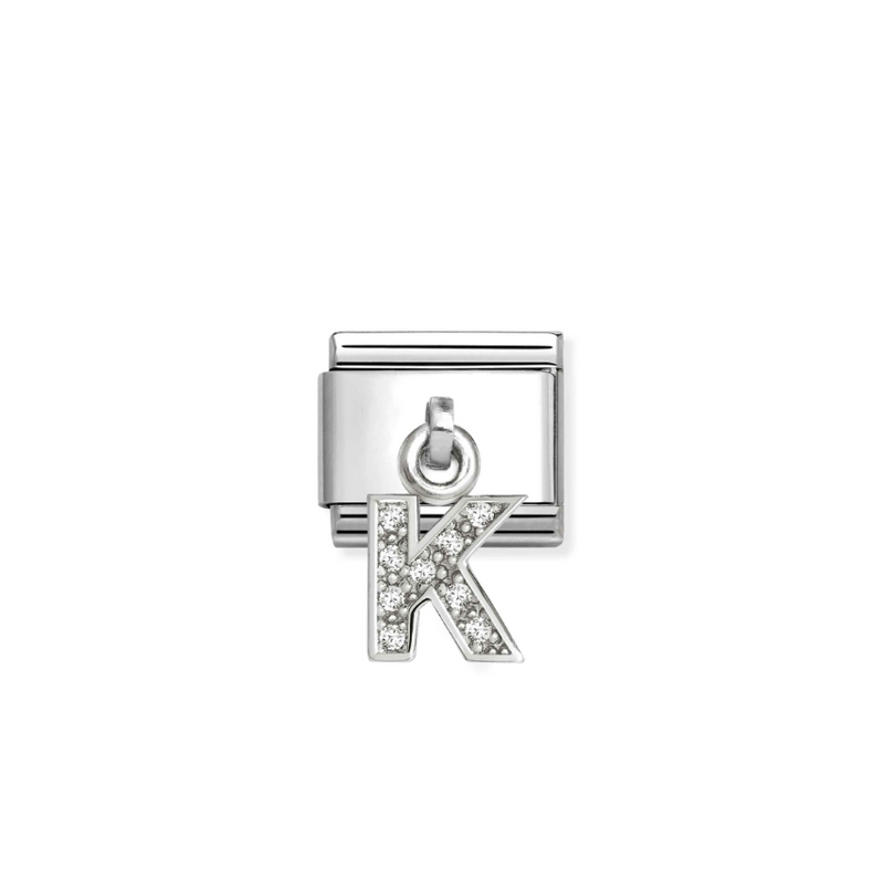 Nomination Letter K Pendant Sterling Silver and Stainless Steel Composable Charm