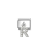 Nomination Letter R Pendant Sterling Silver and Stainless Steel Composable Charm