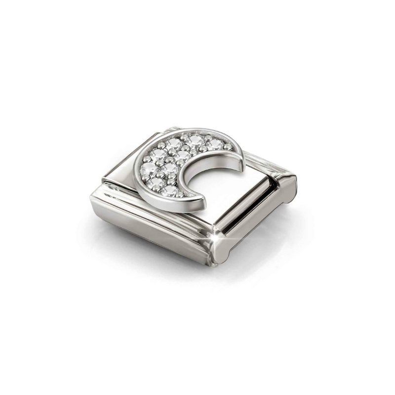 Nomination CZ Moon Sterling Silver and Stainless Steel Composable Charm