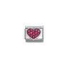 Nomination Red CZ Heart Sterling Silver and Stainless Steel Composable Charm