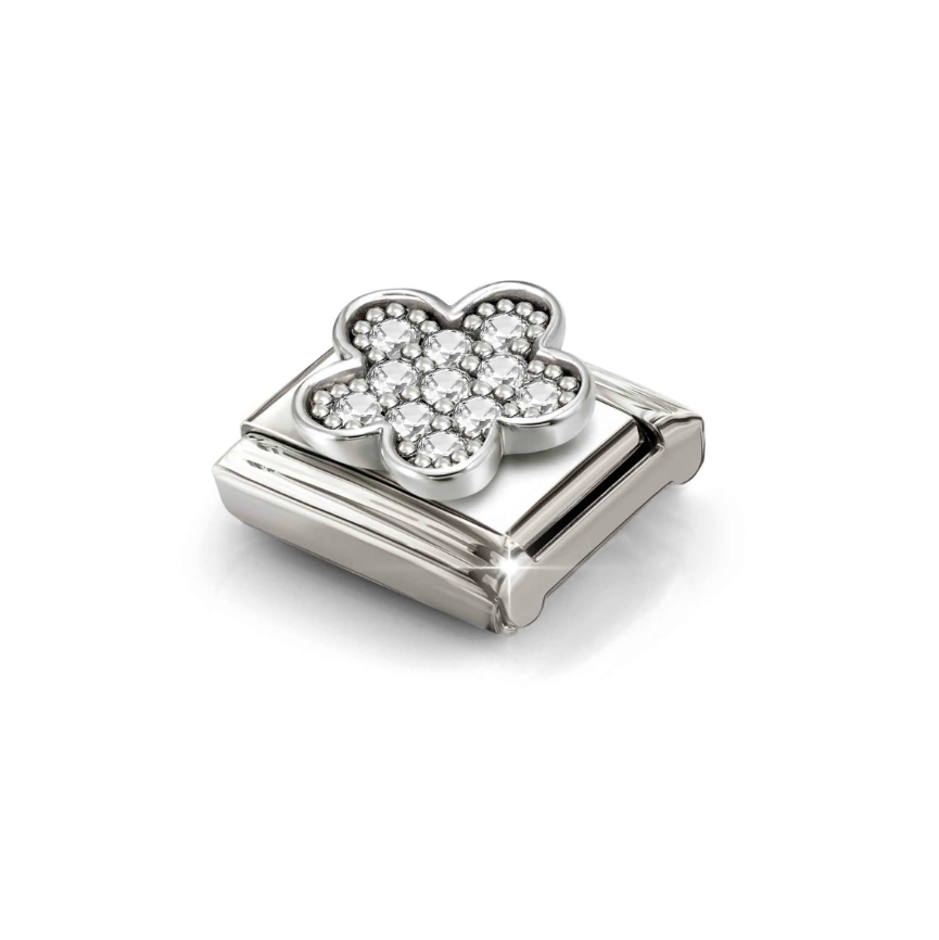 Nomination CZ Flower Sterling Silver and Stainless Steel Composable Charm