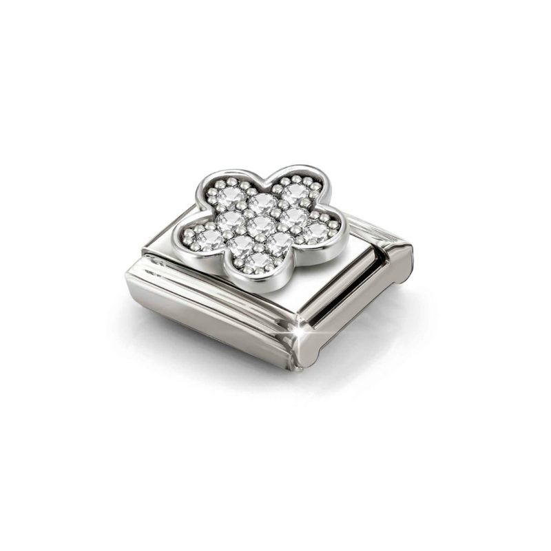 Nomination CZ Flower Sterling Silver and Stainless Steel Composable Charm