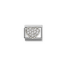 Nomination CZ Heart Sterling Silver and Stainless Steel Composable Charm