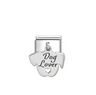 Nomination Engraved 'Dog Lover' Sterling Silver and Stainless Steel Composable Charm