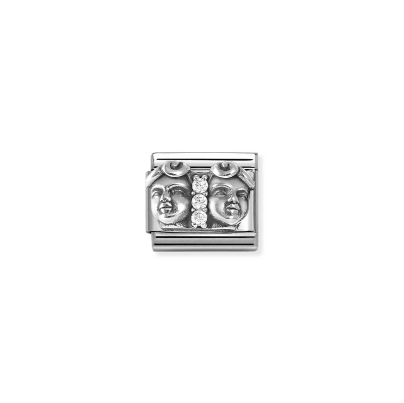 Nomination CZ Gemini Sterling Silver and Stainless Steel Composable Charm