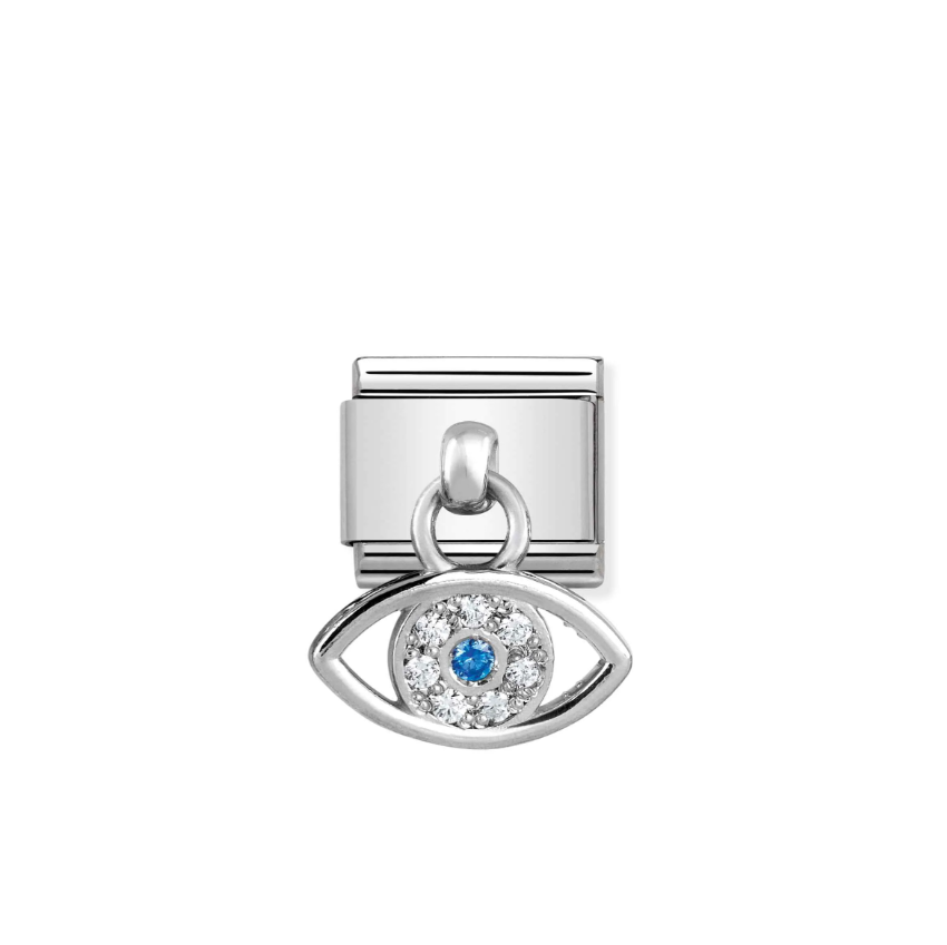 Nomination Greek Eye with CZ Sterling Silver and Stainless Steel Composable Charm