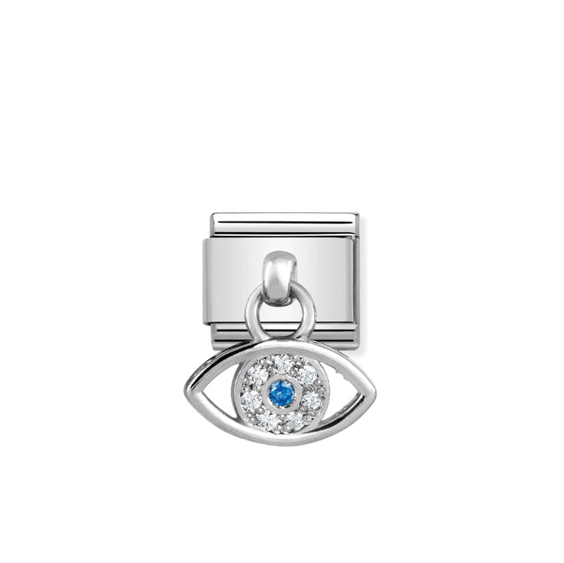 Nomination Greek Eye with CZ Sterling Silver and Stainless Steel Composable Charm