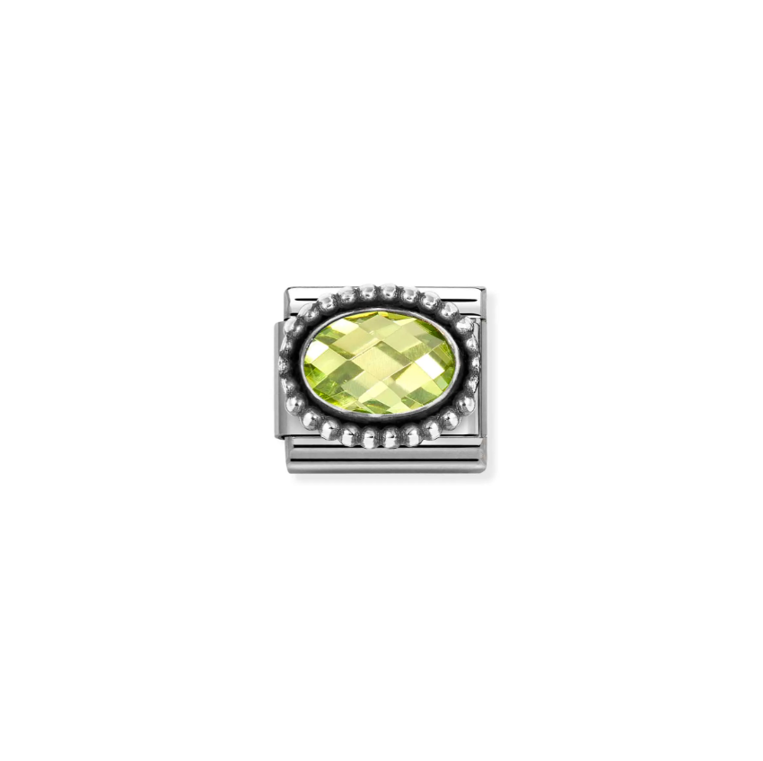 Nomination Green CZ Oval Sterling Silver and Stainless Steel Composable Charm