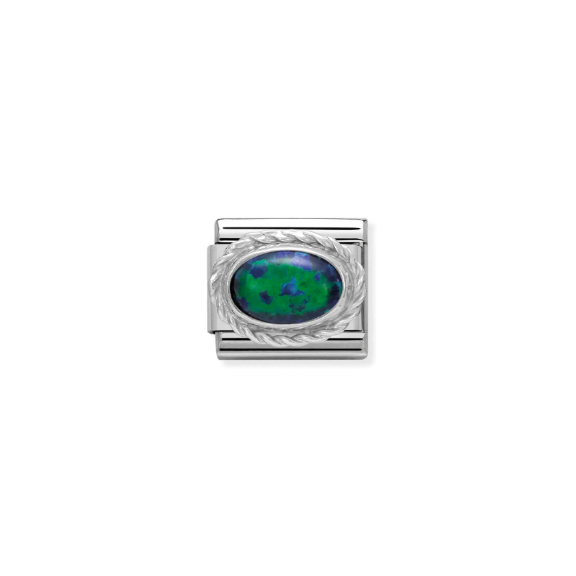 Nomination Green Opal Oval Sterling Silver and Stainless Steel Composable Charm