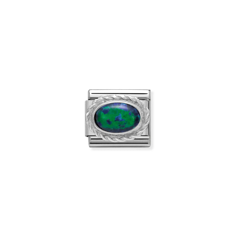Nomination Green Opal Oval Sterling Silver and Stainless Steel Composable Charm